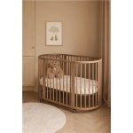 New Baby rostoucí postýlka 3v1 oválná + matrace ořechová – Sleviste.cz