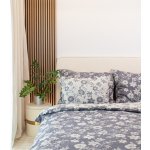 Takoy Povlečení tkaný mušelín luxury set květiny šedomodré-HT-00857 140x220 70x90 – Hledejceny.cz