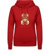 Dámská mikina s potiskem AWDis Hoodie mikina Design Pivní Viking Ohnivá červená