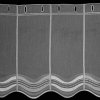 Záclona Rand voálová vitrážová záclona 30108 šedé vlnky, vyšívaná s bordurou, bílá, výška 45cm (v metráži)