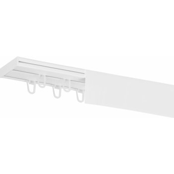 Dekodum Stropní kolejnice z PVC dvouřadá bílá s krytem 400 cm na háčky