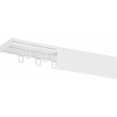 Dekodum Stropní kolejnice z PVC dvouřadá bílá s krytem 380 cm na háčky