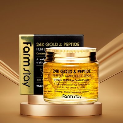 Farm Stay 24K Gold & Peptide Perfect Ampoule cream anti age 80 ml – Hledejceny.cz
