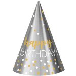 Amscan Čepičky k narozeninám stříbrno-zlaté 12 ks – Zboží Dáma
