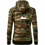 EKG les dámská mikina trendy zipper s kapucí Hnědý maskáč – Zboží Dáma