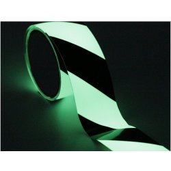 Traiva výstražná šrafovaná páska 5 cm x 1 m fotoluminiscenční černo-bílá 14259