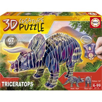 Educa 3D puzzle dinosaurus Triceratops 67 ks – Zboží Mobilmania