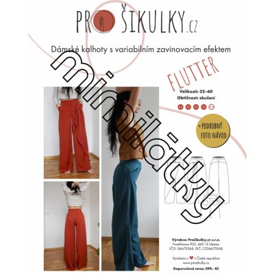Dámské volné kalhoty FLUTTER | 32-60 - Česky – Zboží Dáma