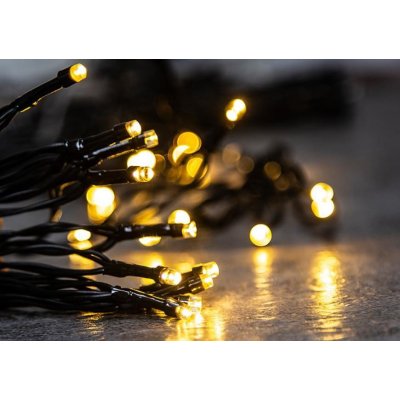 MagicHome Vánoční řetěz Ceibo 48 LED teplá bílá 8 funkcí časovač 3xAA venkovní osvětlení L-3,50 m