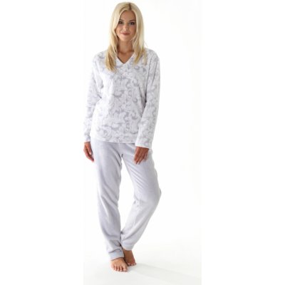 Vestis Flora dámské teplé pyžamo 64569102 lila bílá – Zboží Mobilmania