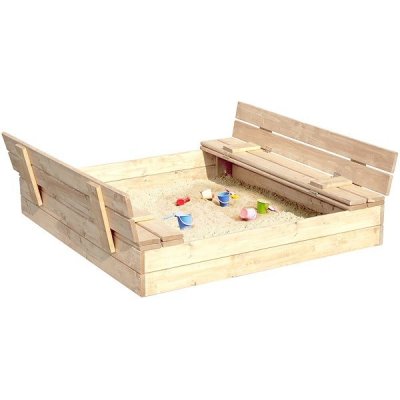 Aga Dětské dřevěné pískoviště 120 × 120 cm – Zboží Mobilmania