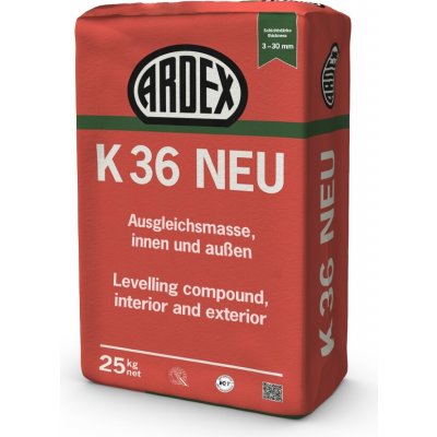 Samonivelační vyrovnávací hmota ARDEX K 36 NEU – 3–30 mm, 25 kg – Hledejceny.cz