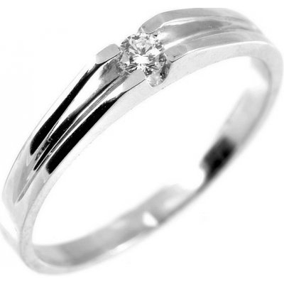 Šperky NM Dámský zásnubní prsten s diamantem 1618 bílá – Zboží Mobilmania