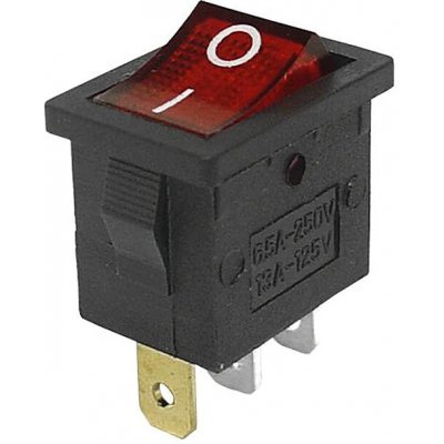 Vypínač kolébkový 250V/6A ON-OFF červený IRS-701AC (21x15mm) – Hledejceny.cz