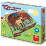 Dino licenční kostky Domácí zvířátka 12 kostek – Sleviste.cz