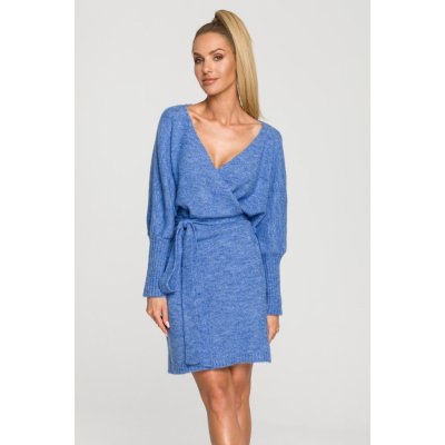 M714 Wrap sweater dress with a tie detail