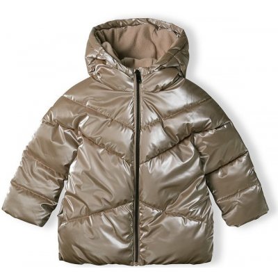 Minoti Kabát dívčí prošívaný Puffa s chlupatou podšívkou 16coat 20 hnědá – Zboží Mobilmania