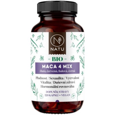 Natu Maca 4 mix BIO 120 kapslí – Hledejceny.cz
