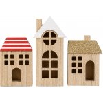 Textilomanie Sada dřevěných domečků WOODLAND 21 cm, 3 ks – Hledejceny.cz