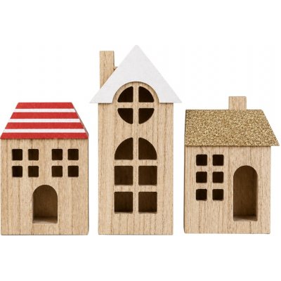 Textilomanie Sada dřevěných domečků WOODLAND 21 cm, 3 ks – Hledejceny.cz