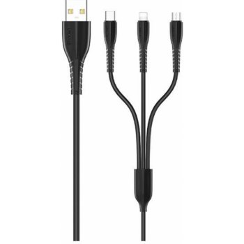 Usams U35 USB 2.0/ micro USB + USB-C + Lightning, 1m