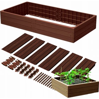 Prosperplast Vyvýšený záhon plastový Base Woody 149,2 cm hnědý IBWR-7587U – HobbyKompas.cz