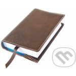 Variabilní kožený obal na knihu se záložkou kůže hnědá tmavá lesk – Zboží Dáma
