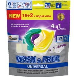 Wash&Free Universal kapsle Jasmín a levandule s marseillským mýdlem 15+2 PD