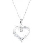 Šperky eshop Stříbrný přívěsek a kontura srdce čiré zirkony AC16.16 – Zbozi.Blesk.cz