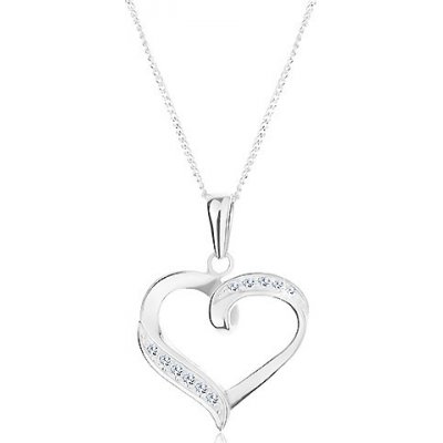 Šperky eshop Stříbrný přívěsek a kontura srdce čiré zirkony AC16.16 – Zbozi.Blesk.cz
