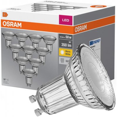 Osram 10x LED žárovka GU10 4,3W = 50W 350lm 2700K Teplá bílá – Hledejceny.cz