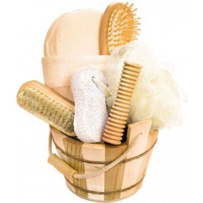 CROLL & DENECKE Wellness sisalová froté houba + kartáč na nehty +tylová houba + pemza + masážní váleček + kartáč na vlasy dárková sada – Zboží Dáma