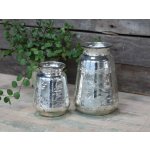 Stříbrná antik skleněná dekorační váza Silb - Ø 14*20cm - Chic Antique – Hledejceny.cz