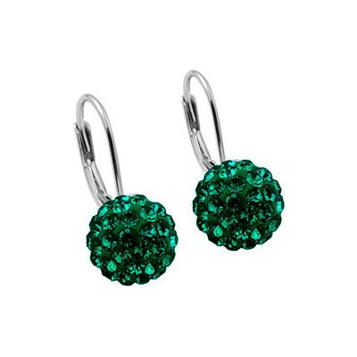 Nubis stříbrné náušnice s krystaly Crystals from Swarovski Emerald NBS001-EM – Zboží Mobilmania