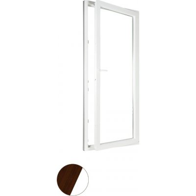Aluplast jednokřídlové balkonové dveře Tmavý dub/bílá Pravé Trojsklo 80 x 220 cm – Hledejceny.cz