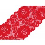 Elastická krajka / vsadka / běhoun šíře 14 cm červená 1m – Zboží Dáma