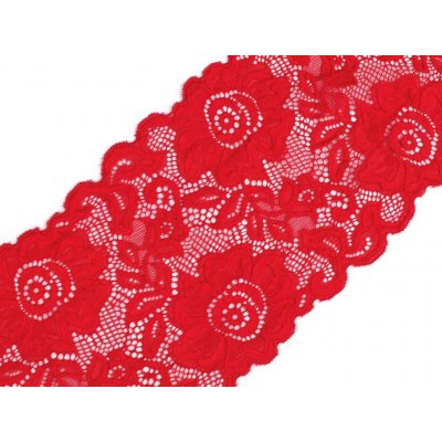 Elastická krajka / vsadka / běhoun šíře 14 cm červená 1m – Zboží Dáma