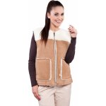 Ovčí Věci vesta Country z ovčí vlny a veluru světle hnědá – Zboží Dáma