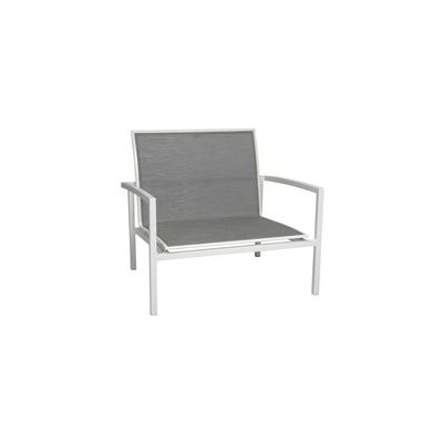 Hliníkové nízké křeslo Skelby, Stern, 89x81x80 cm, rám lakovaný hliník šedý (graphite), výplet textilen stříbrnočerný (silver grey) – Hledejceny.cz