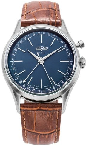 Vulcain Cricket President Blue Brown Alligator