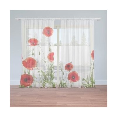 Sablio Záclony Vlčí máky: 2ks 150x250cm – Hledejceny.cz
