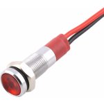 LED kontrolka kovová, pro průměr otvoru 6mm, stříbrná 12-24 V DC Červená – Sleviste.cz