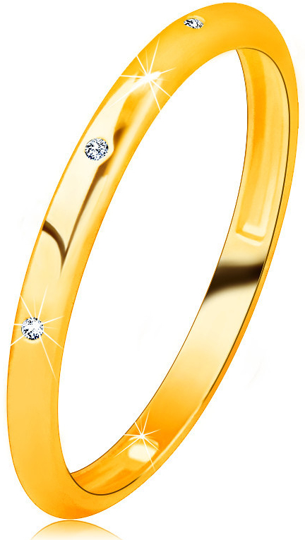 Šperky Eshop zlatý prsten ze 14K zlata tři zirkony čiré barvy zrcadlově  lesklý a hladký povrch S1GG238.34 od 3 204 Kč - Heureka.cz