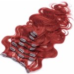 Vlnité Clip in lidské vlasy 50cm výprodej měděné – Zboží Dáma