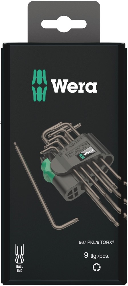 Wera 967/9 TX 1 SB Sada zástrčných klíčů TORX®, BlackLaser, 9 dílný 05073598001