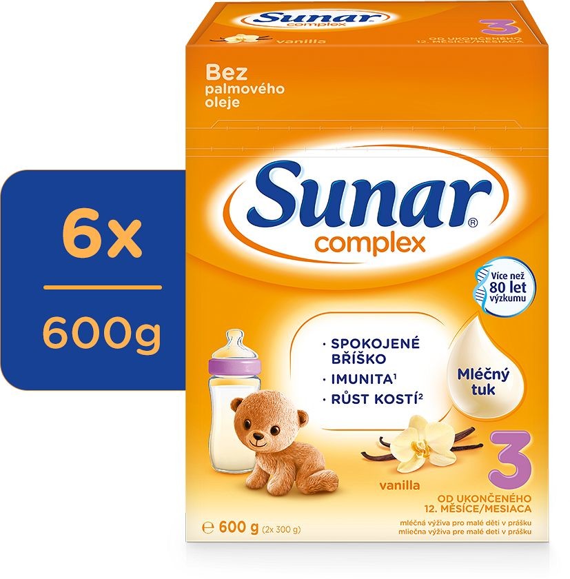 Sunar 3 complex vanilka 6 x 600 g