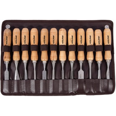 XTline dláta řezbářská 12ks, kožený obal XT790400 – Sleviste.cz