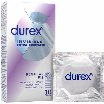 Durex Invisible Extra Thin Extra Lubricated 10ks – Sleviste.cz