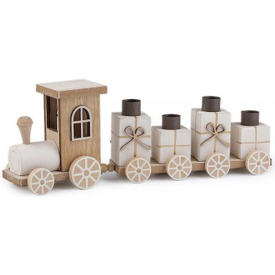 Stoklasa Adventní svícen vánoční dřevěný vláček přírodní – Zboží Dáma