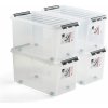 Úložný box AJ Produkty Plastový box s víkem, 70 litrů, 720x400x380 mm, průhledný, bal. 4 ks